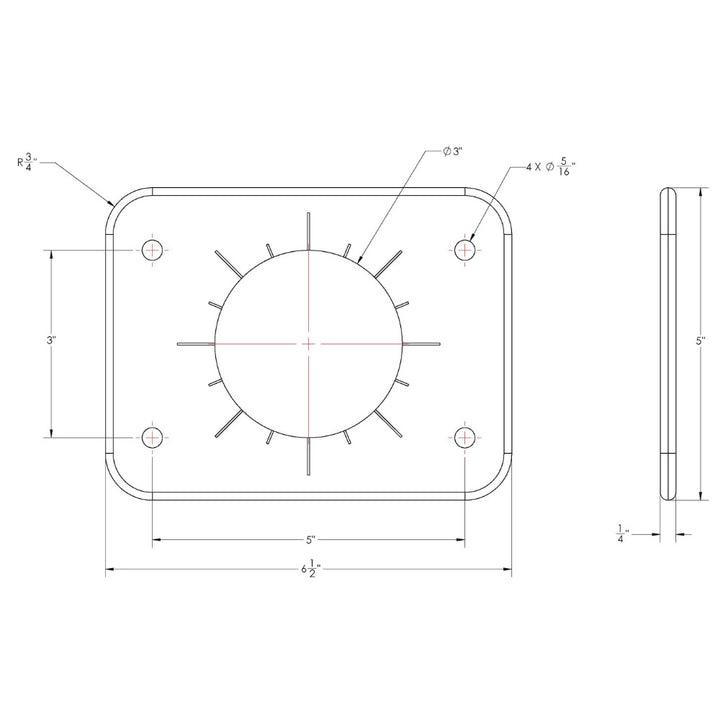 TACO Grand Slam 300 Universal Backing Plate f/GS-300  GS-390 - Pair [BP-0300BSY-1]