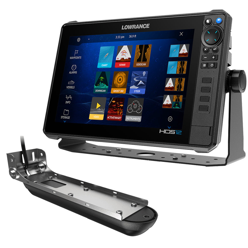 Lowrance HDS PRO 12 w/Preloaded C-MAP DISCOVER OnBoard  Active Imaging 3-in-1 Transom Mount Transducer [000-16521-001]