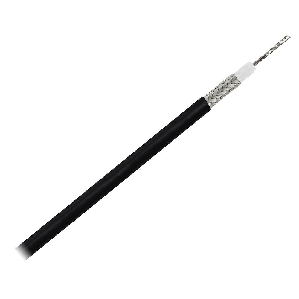Pacer RG58AU Coax Cable Stranded TV Cond TV Braid - Black Jacket - 200&