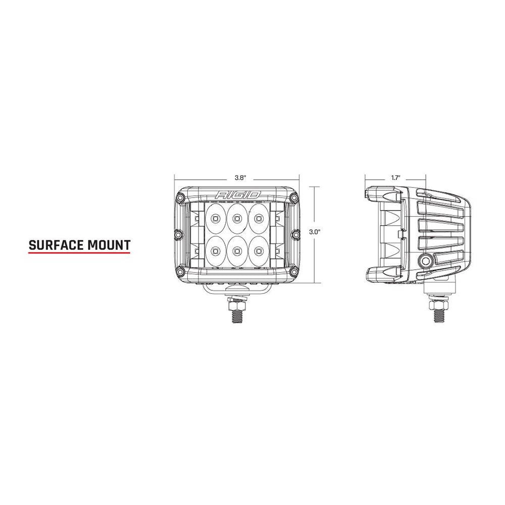 RIGID Industries D-SS Series PRO Spot LED Surface Mount - Pair - White [862213]