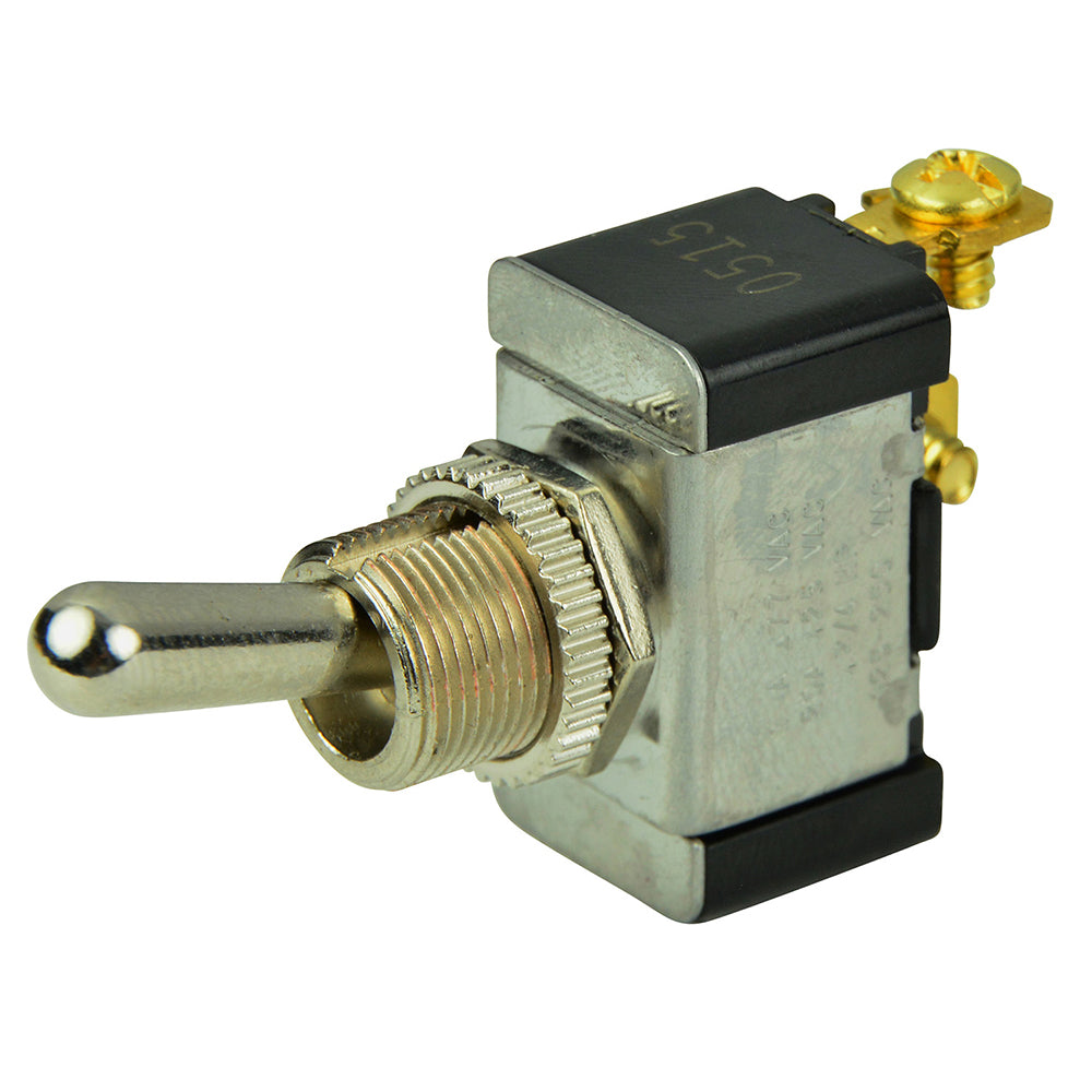 BEP SPST Chrome Plated Toggle Switch -OFF/(ON) [1002002]