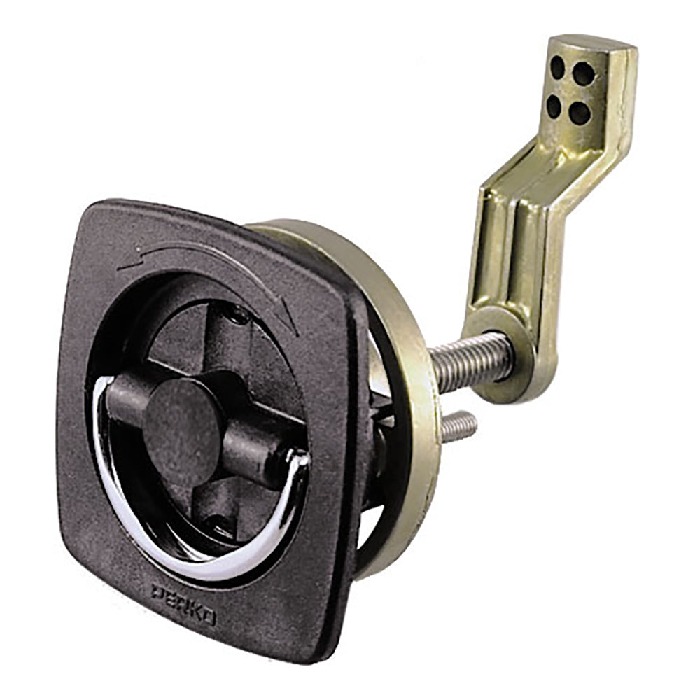 Perko Flush Latch - Non-Locking - 2.5" x 2.5" w/Offset Cam Bar  Flexible Polymer Strike [0932DP1BLK]