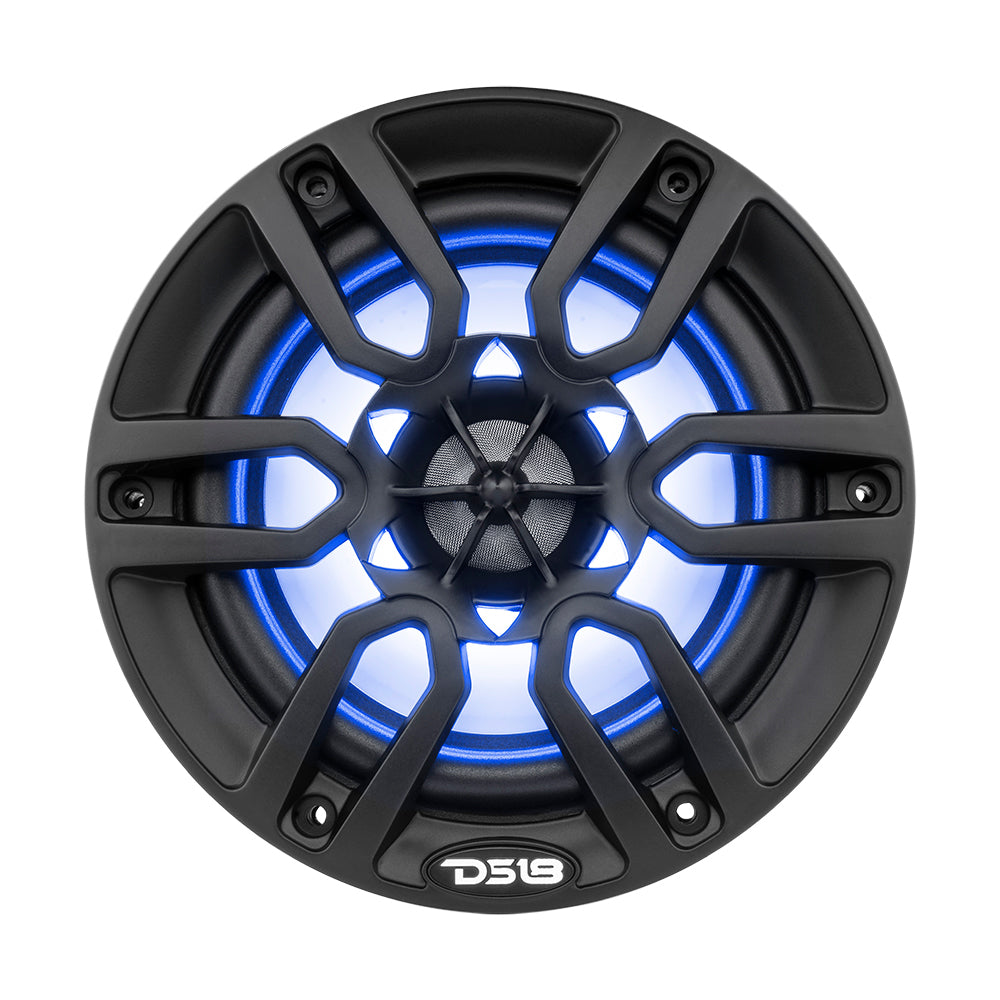 DS18 HYDRO 6.5" 2-Way Marine Speakers w/RBG LED Lights 300W - Matte Black [NXL-6BK]