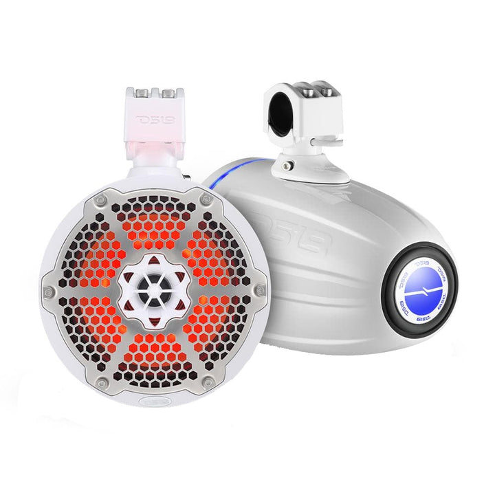 DS18 Hydro 6.5" Neodymium Wakeboard Speakers with 1" Driver and RGB LED Lights - 450W - White [NXL-X6TPNEO/WH]