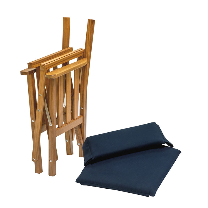 Whitecap Directors Chair II w/Navy Cushion - Teak [61052]