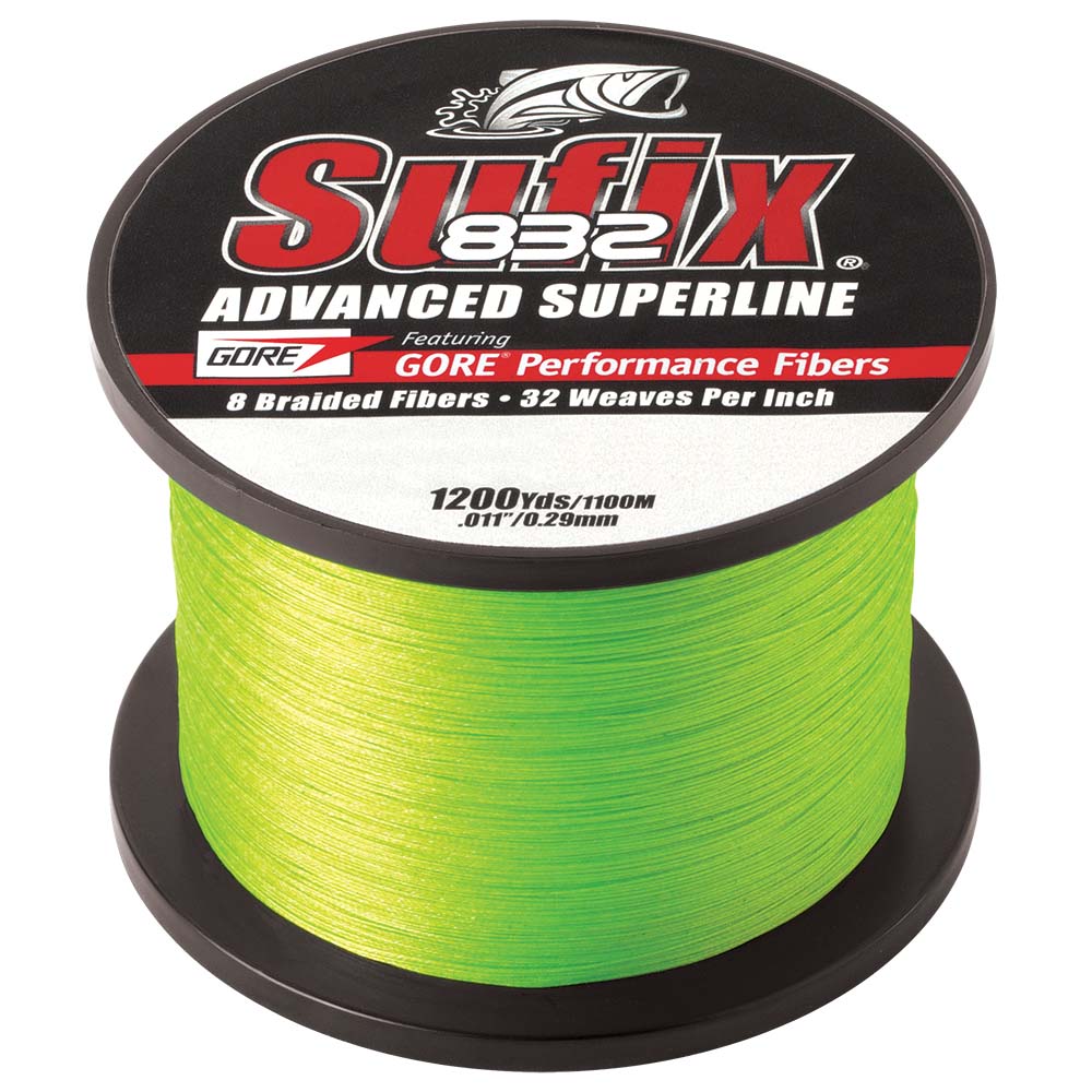 Sufix 832 Advanced Superline Braid - 30lb - Neon Lime - 1200 yds [660-330L]