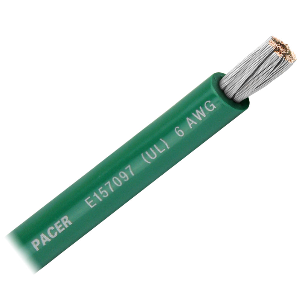 Pacer Green 6 AWG Battery Cable - Sold By The Foot [WUL6GN-FT]